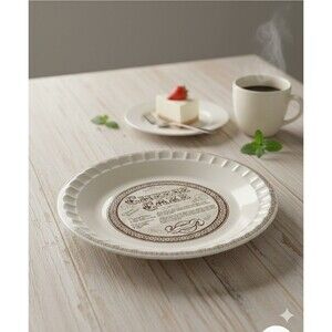 Vintage Royal China Ceramic Cheese Cake Recipe Deep Dish Pie Plate Kitchen Decor
